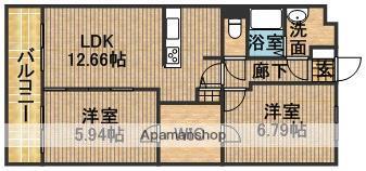 ヴィルシーナ(2LDK/1階)の間取り写真