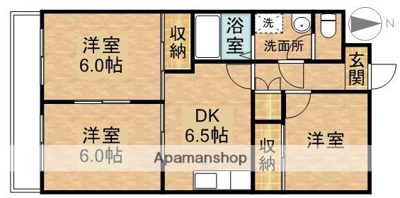 菊川サンハイツ(3DK/2階)の間取り写真