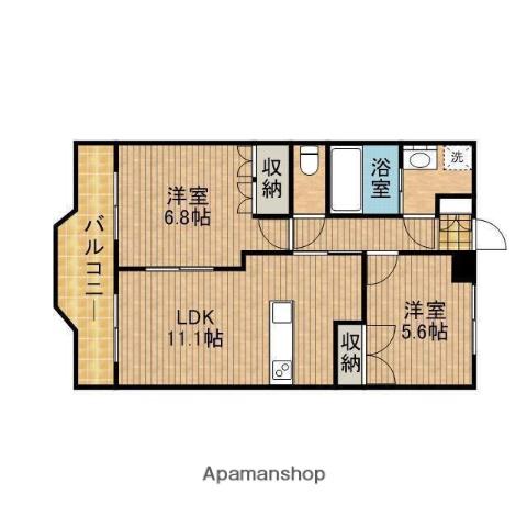 ハピネス Ⅱ(2LDK/2階)の間取り写真