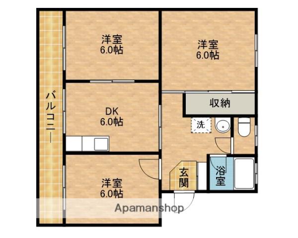 道原マンション(3DK/1階)の間取り写真