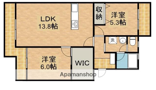 アンシャンテ田中(2LDK/2階)の間取り写真