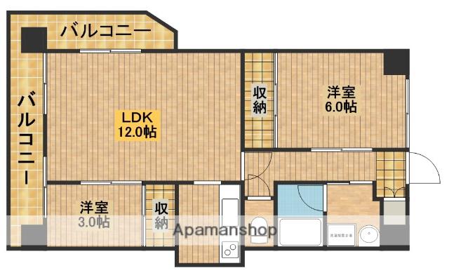ヴェルメゾン浜松(2LDK/9階)の間取り写真
