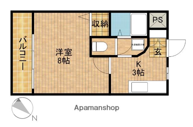 T.SQUARE(1K/1階)の間取り写真