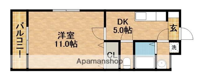 マスカットG(1DK/1階)の間取り写真