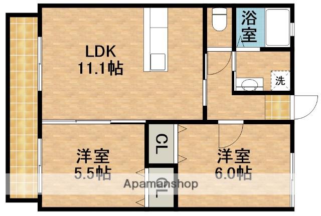 グランシャリオ(2LDK/1階)の間取り写真