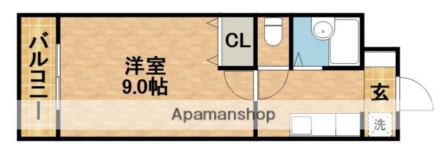 エターニⅢ(1K/2階)の間取り写真