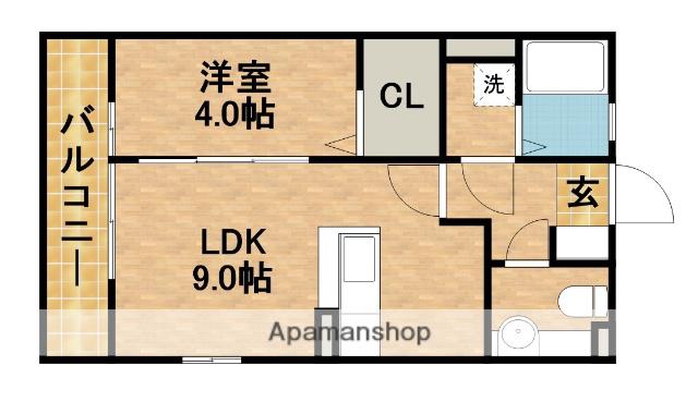 ドエル志都呂A(1LDK/1階)の間取り写真