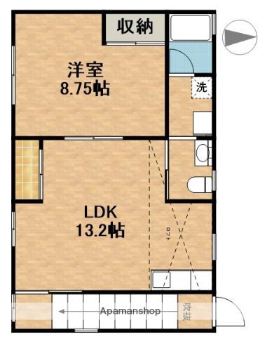 COURT M&M Ⅳ(1LDK/2階)の間取り写真