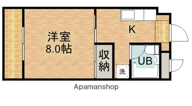 サンヒルズ佐鳴台(1K/3階)の間取り写真
