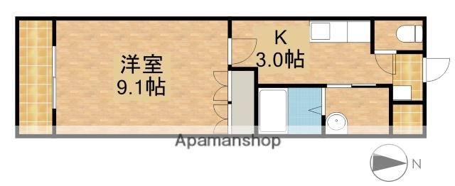 ラティール(1K/1階)の間取り写真