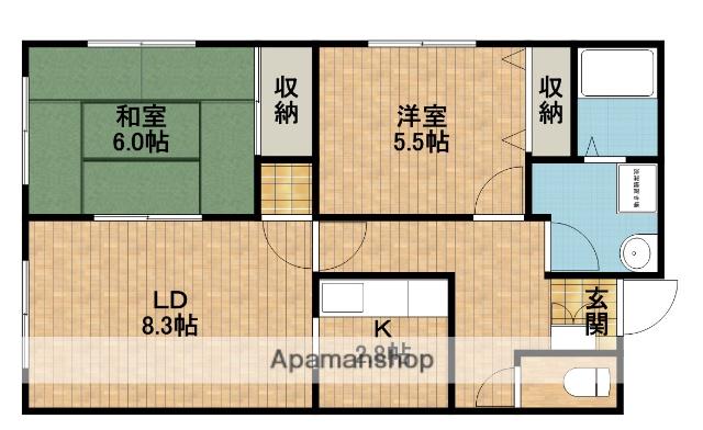 松本貸家(2LDK)の間取り写真