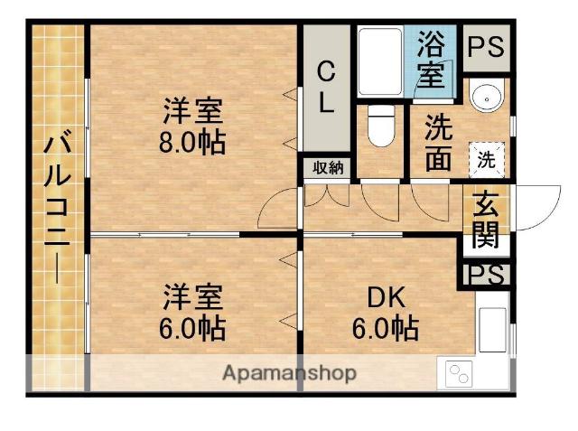 RAFFINE泉(2DK/1階)の間取り写真