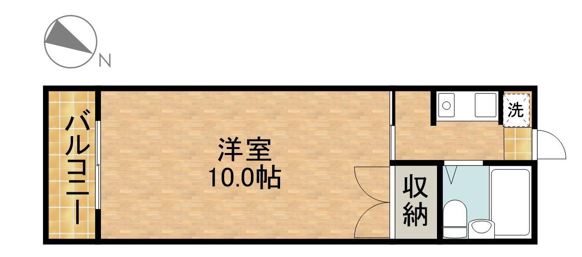 マンションKM-1(1K/2階)の間取り写真