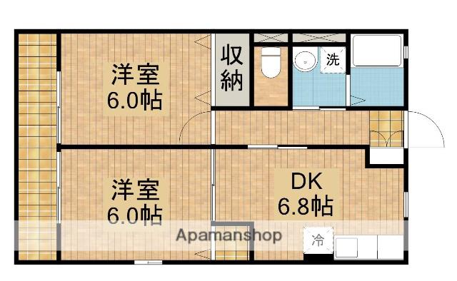 ESPERANCE Ⅰ(2DK/1階)の間取り写真