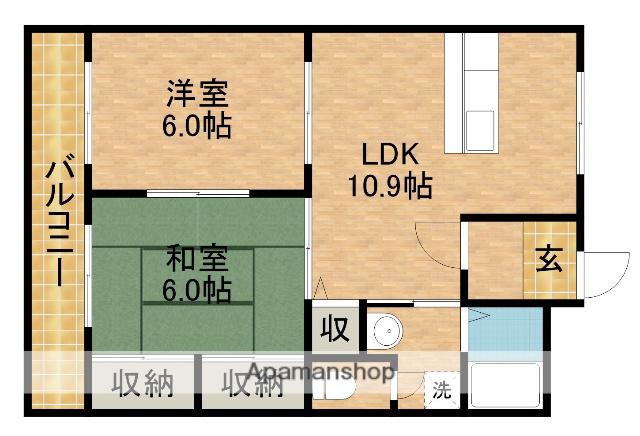 ネオキャッスルA(2LDK/2階)の間取り写真