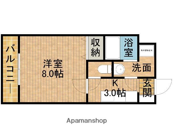 フレアビテ(1K/3階)の間取り写真