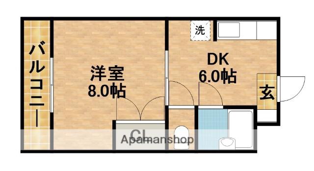 アルバトロス高丘(1DK/2階)の間取り写真