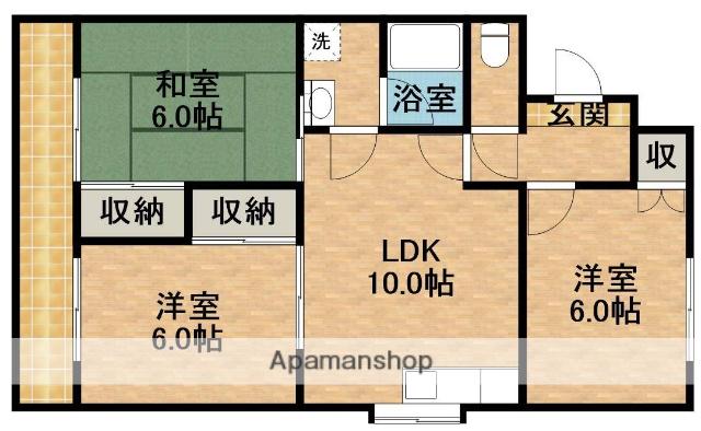 マンションラポール(3LDK/2階)の間取り写真