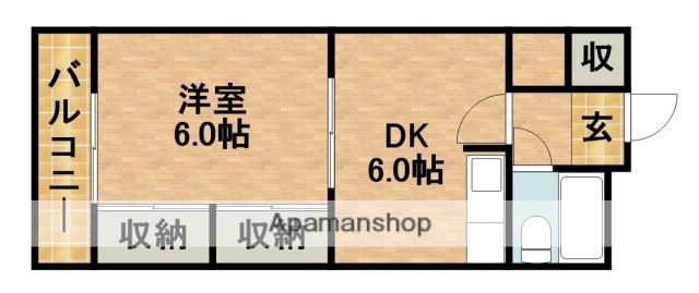 永吉ビル(1DK/3階)の間取り写真