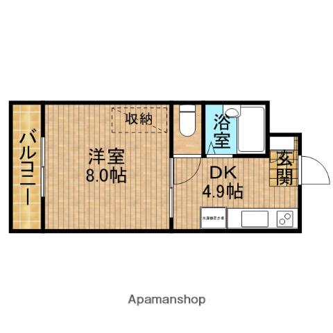 テクトピア(1DK/2階)の間取り写真