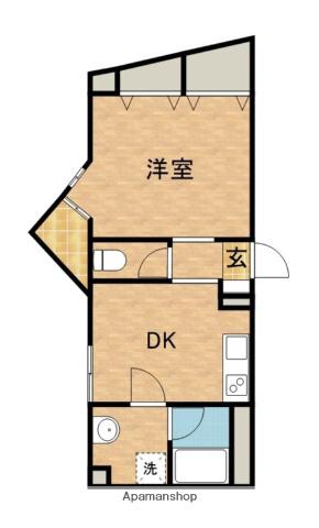 スマイルパークトダビル(1DK/4階)の間取り写真