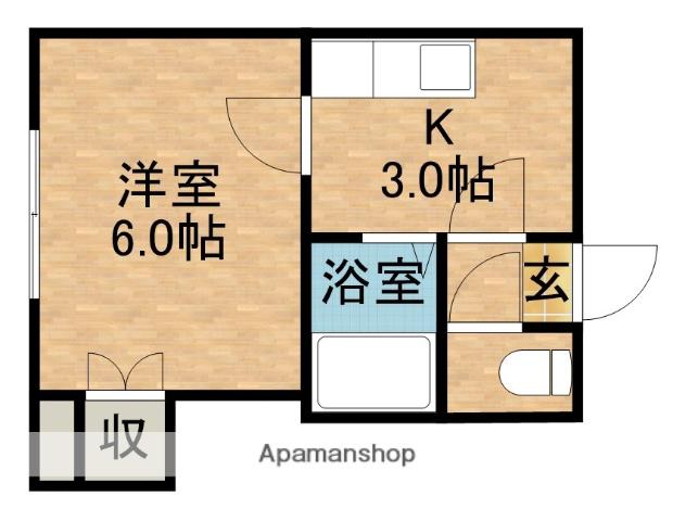 リバーヴィレッジ(1K/1階)の間取り写真