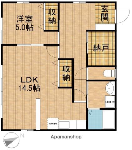 野中アパート(1LDK/1階)の間取り写真