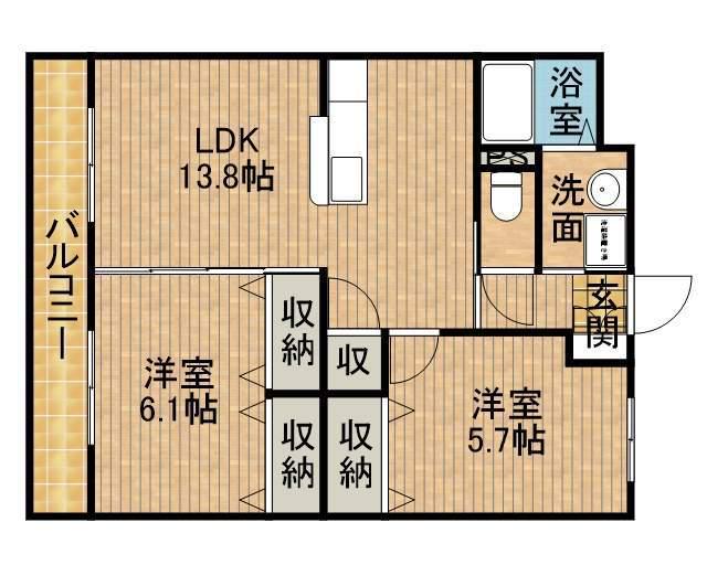 IBB6(2LDK/2階)の間取り写真