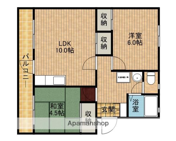 イーストパレス南新屋(2LDK/1階)の間取り写真