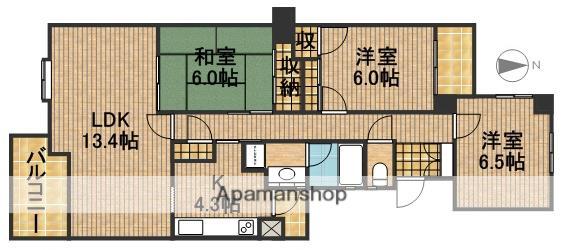 佐鳴湖パークタウン12号棟(3LDK/5階)の間取り写真