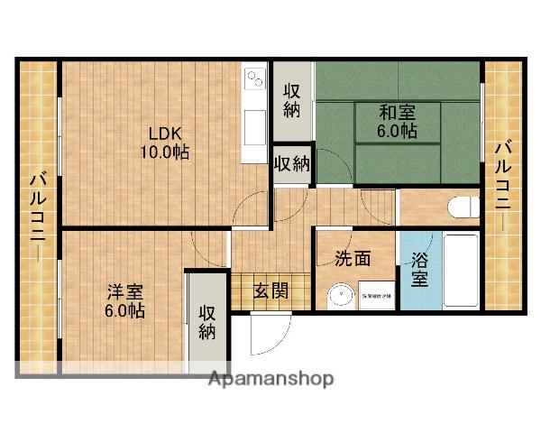 ミュゼⅢ(2LDK/3階)の間取り写真