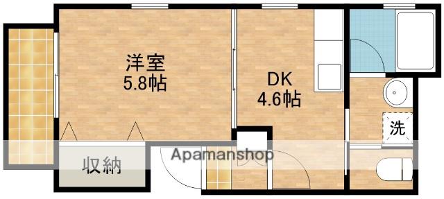 OKビル(1DK/5階)の間取り写真