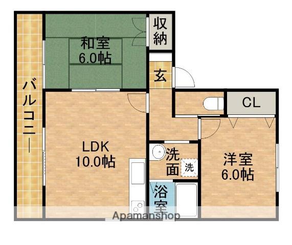 パークアベニューⅡ(2LDK/2階)の間取り写真