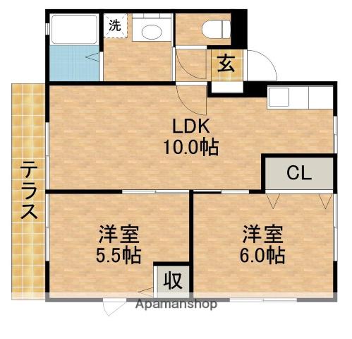 アヴァンセⅠ(2LDK/1階)の間取り写真