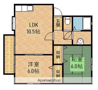 タミール(2LDK/1階)の間取り写真
