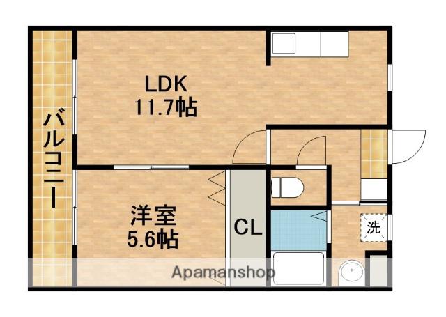 メニュエットⅡ(1LDK/2階)の間取り写真