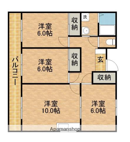 ライムリゾート八坂Ⅱ(3LDK/1階)の間取り写真