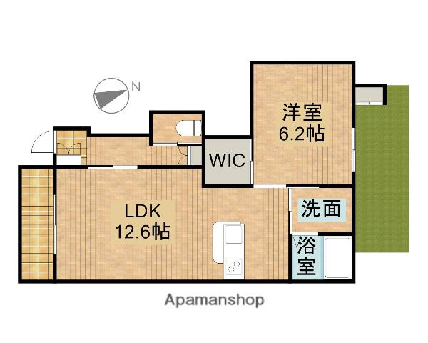 リヴェール(1LDK/1階)の間取り写真