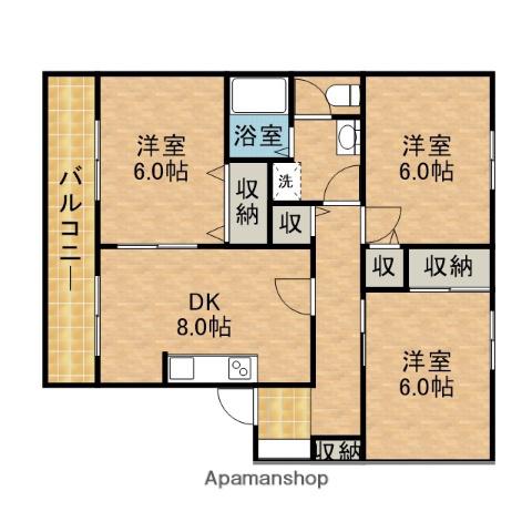 バラージュ(3DK/1階)の間取り写真