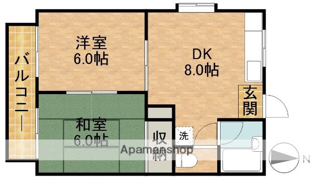 コーポいとう(2DK/2階)の間取り写真