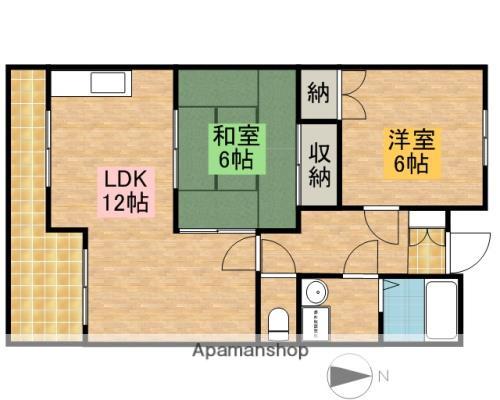 コスモスB・C(2LDK/2階)の間取り写真