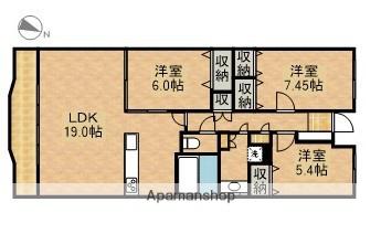 ディモーラ佐鳴台(3LDK/1階)の間取り写真