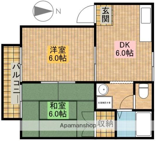 セル・ラヴィーヌ(2DK/2階)の間取り写真