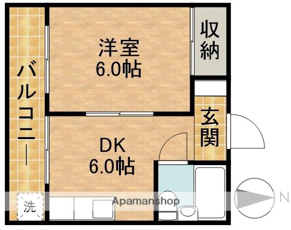 西部第三ハイツ(1DK/2階)の間取り写真