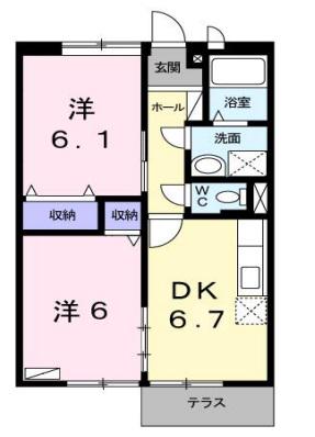 シティコーポイイダ(2DK/1階)の間取り写真