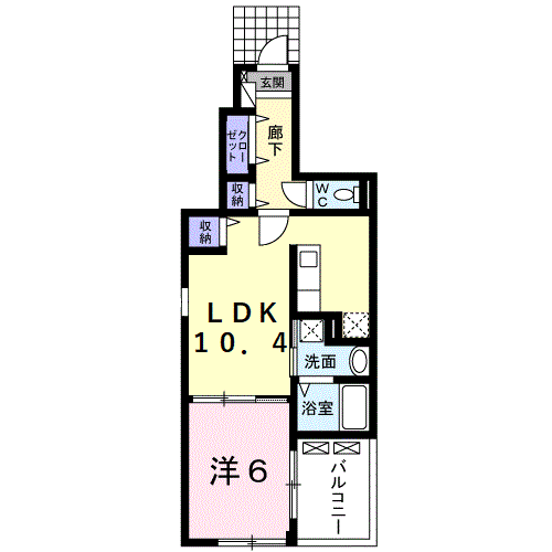 プロムナード・ヒル(1LDK/1階)の間取り写真