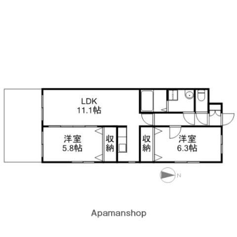 プリミエール向島(2LDK/1階)の間取り写真