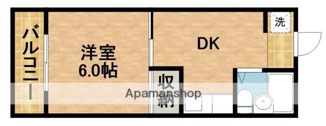 ピソ・メロン(1DK/2階)の間取り写真