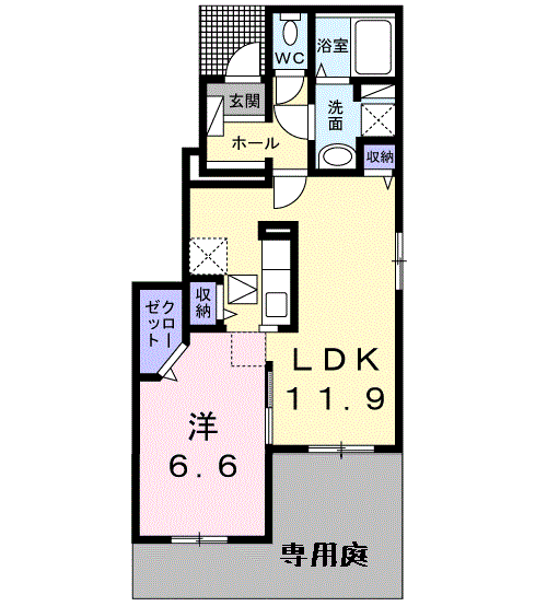 メゾン・ド・エクセレンスⅤ(1LDK/1階)の間取り写真