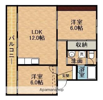 コーポラス幸(2LDK/2階)の間取り写真